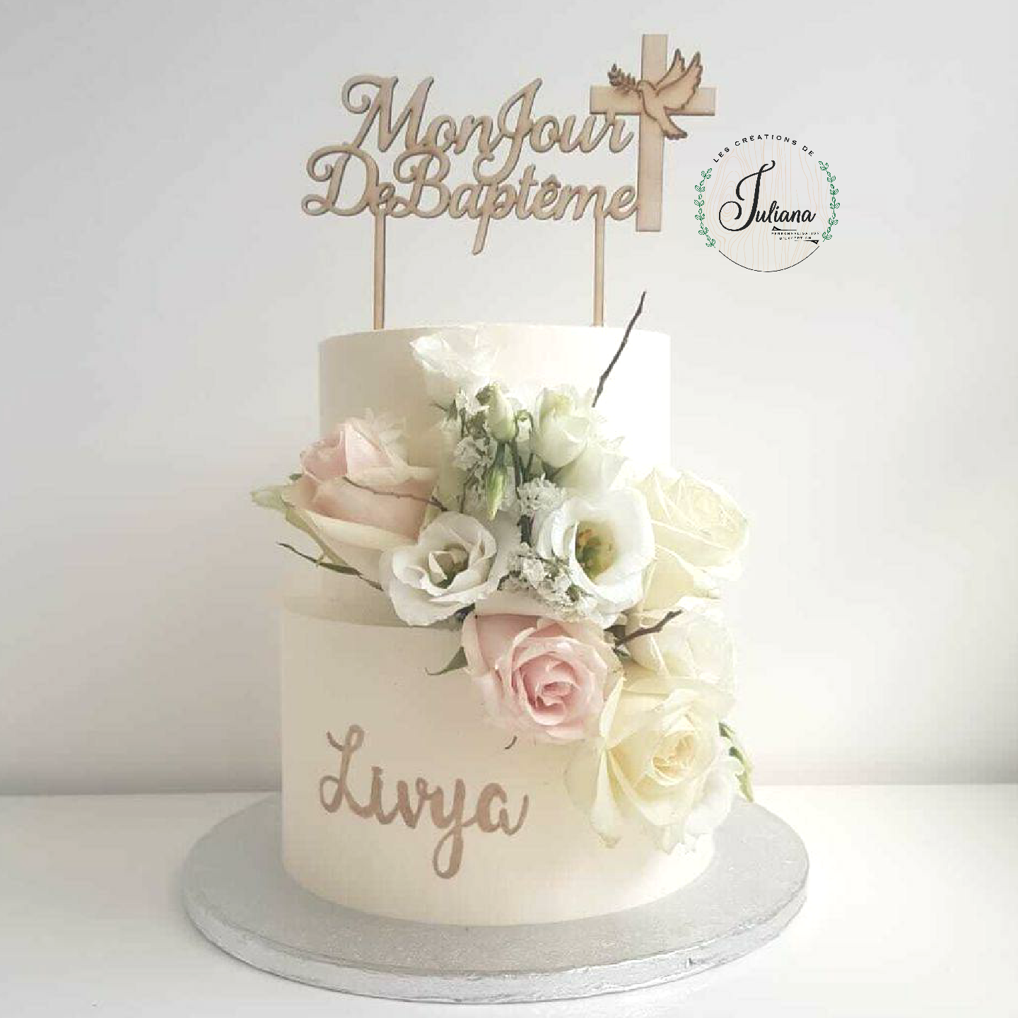 Topper Cake “Mon Jour de Baptême” - Les créations de Juliana