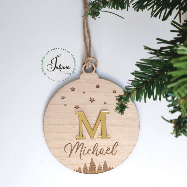 Boule de Noël "Initiale, prénom"