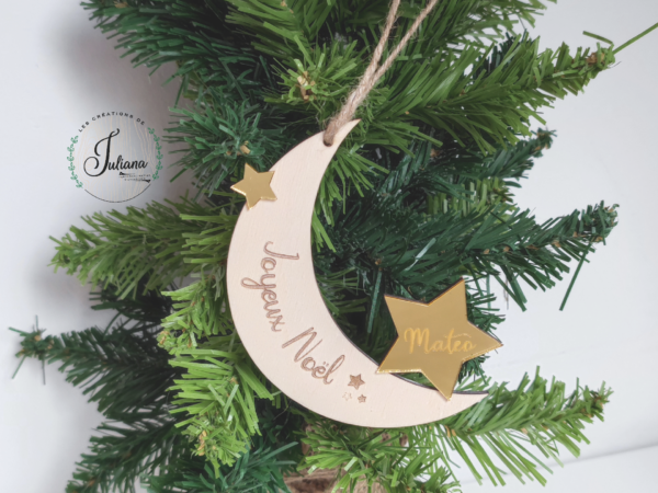 Boule de Noël "Lune-étoilée"