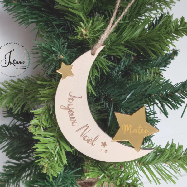 Boule de Noël "Lune-étoilée"