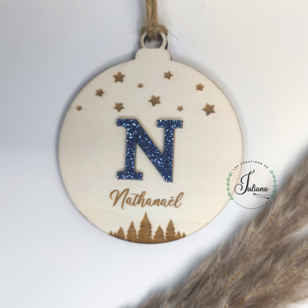 Boule de Noël "Initiale pailletée" – Image 2