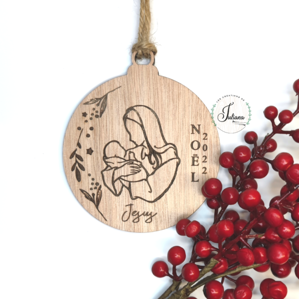 Boule de Noël "L'enfant Jésus & Marie"