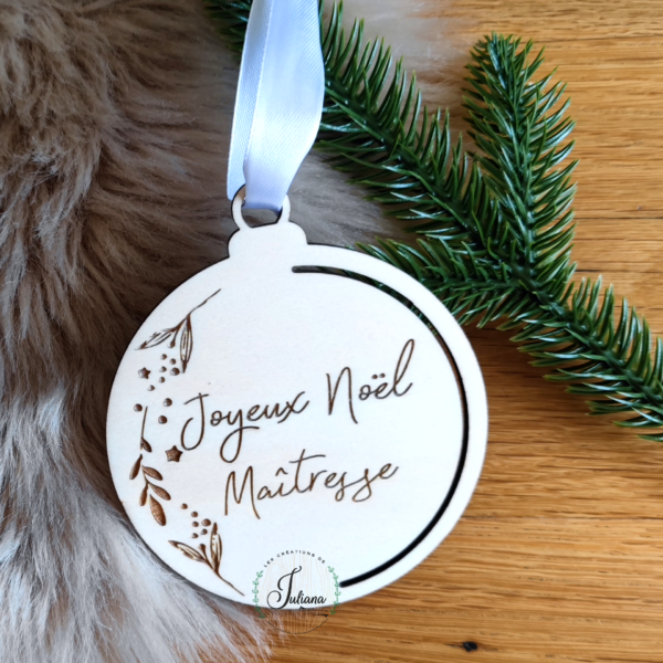 Boule "Joyeux Noël Maîtresse"