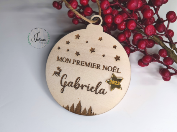 Boule de Noël "Mon 1er noël + prénom"
