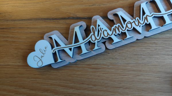 Décoration Cœur personnalisé "Mamie" – Image 2