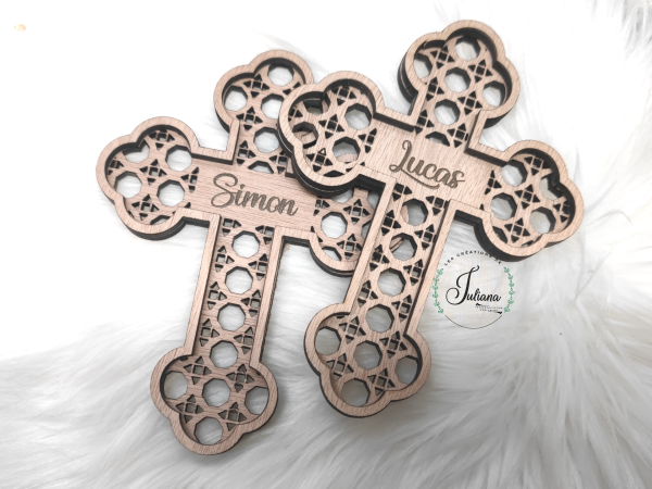 Croix orientale style rotin