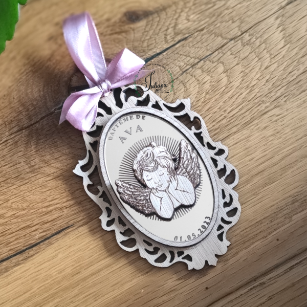 Médaillon Baroque "Baptême Ange" – Image 4