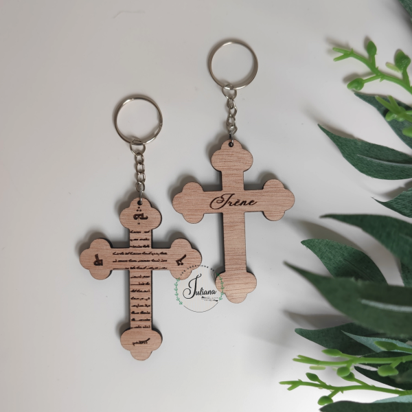 Porte-clés "Croix Prière Araméen"