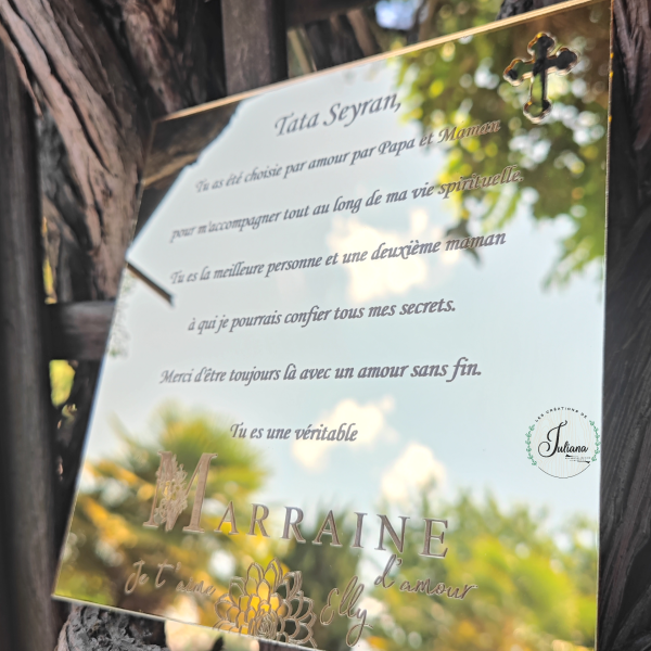 Plaque Miroir "Marraine"