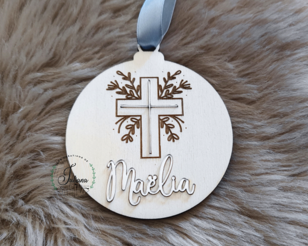 Boule de Noël "Croix Fleurie"