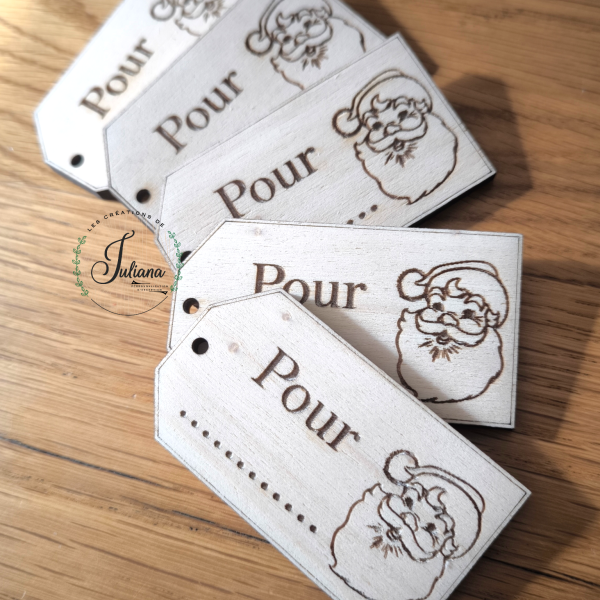 Lot d'étiquettes en bois "Noël"