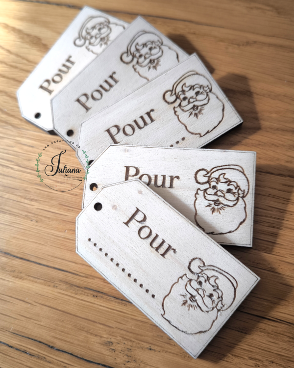 Lot d'étiquettes en bois "Noël"