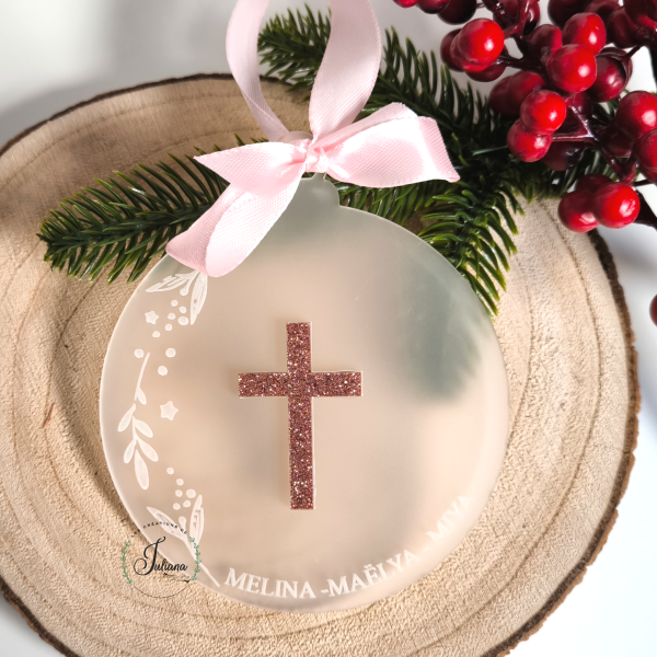 Boule de Noël "Croix Givré" – Image 3