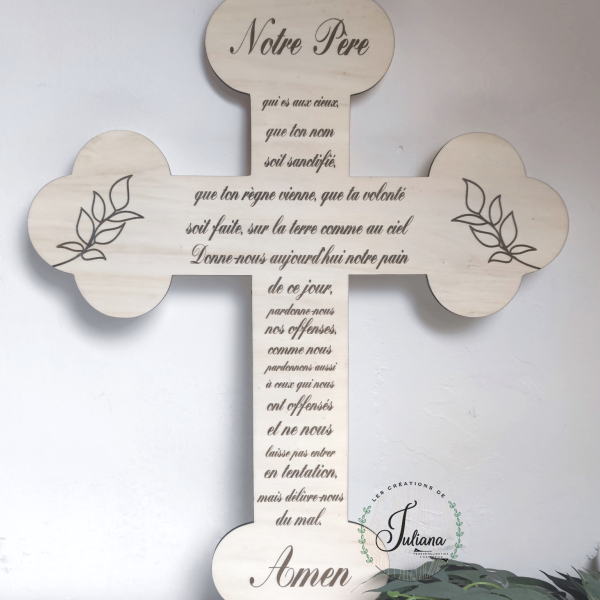 Croix 60cm "Notre Père en Français"