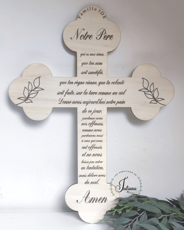 Croix 60cm "Notre Père en Français"