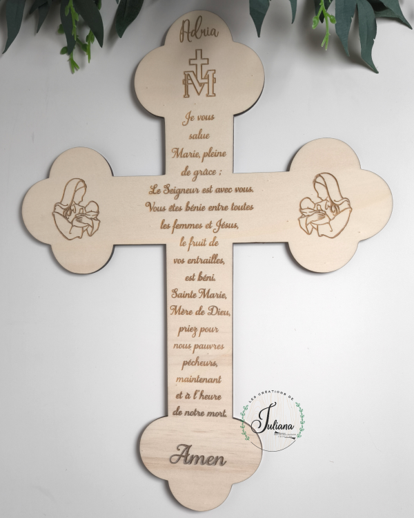 Croix 40cm "Je vous salue Marie"