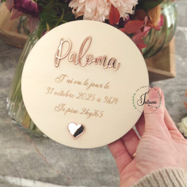 Carte de naissance Paloma